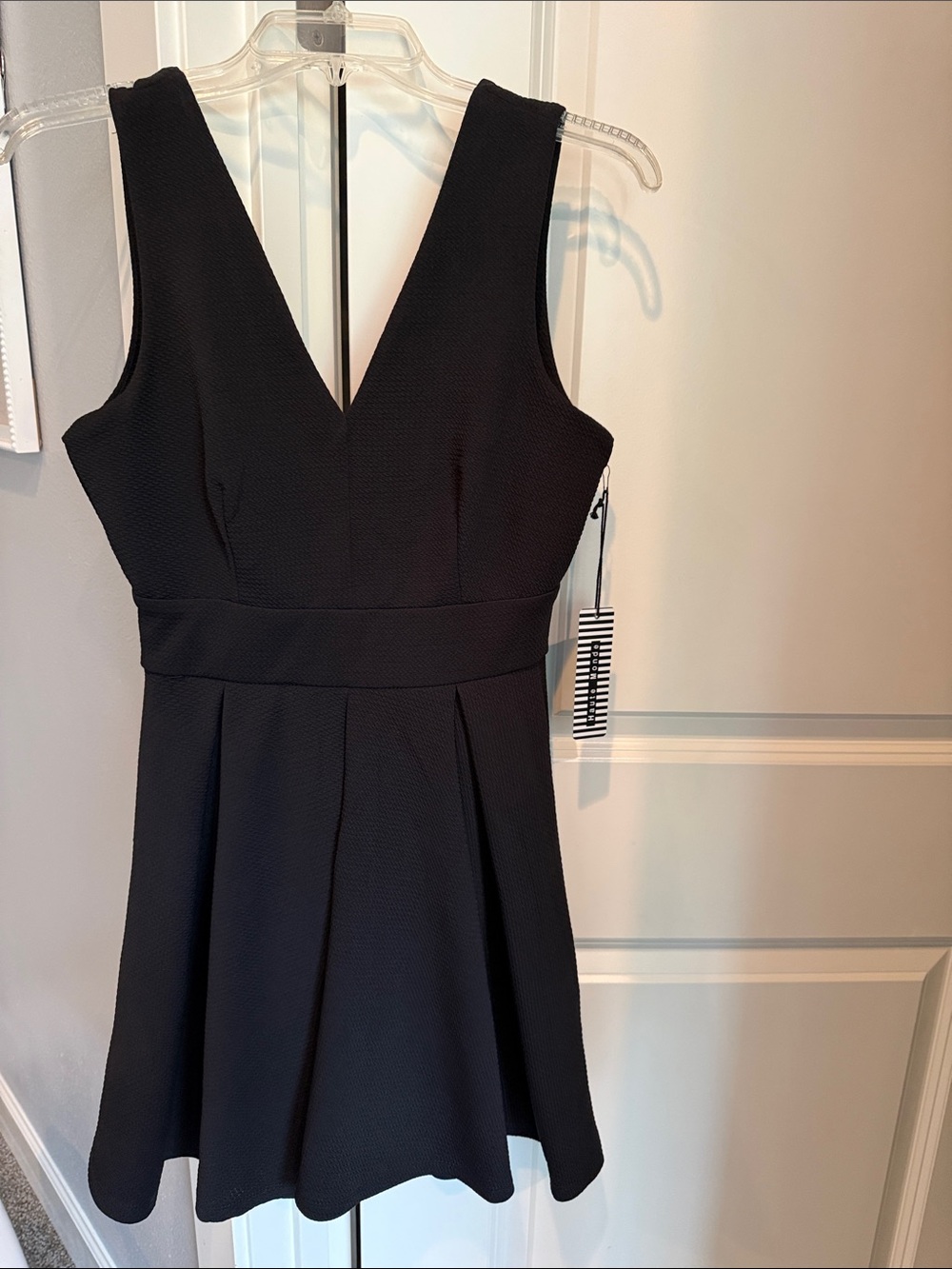 Haute Monde Classic Black V-Neck Women’s Dress